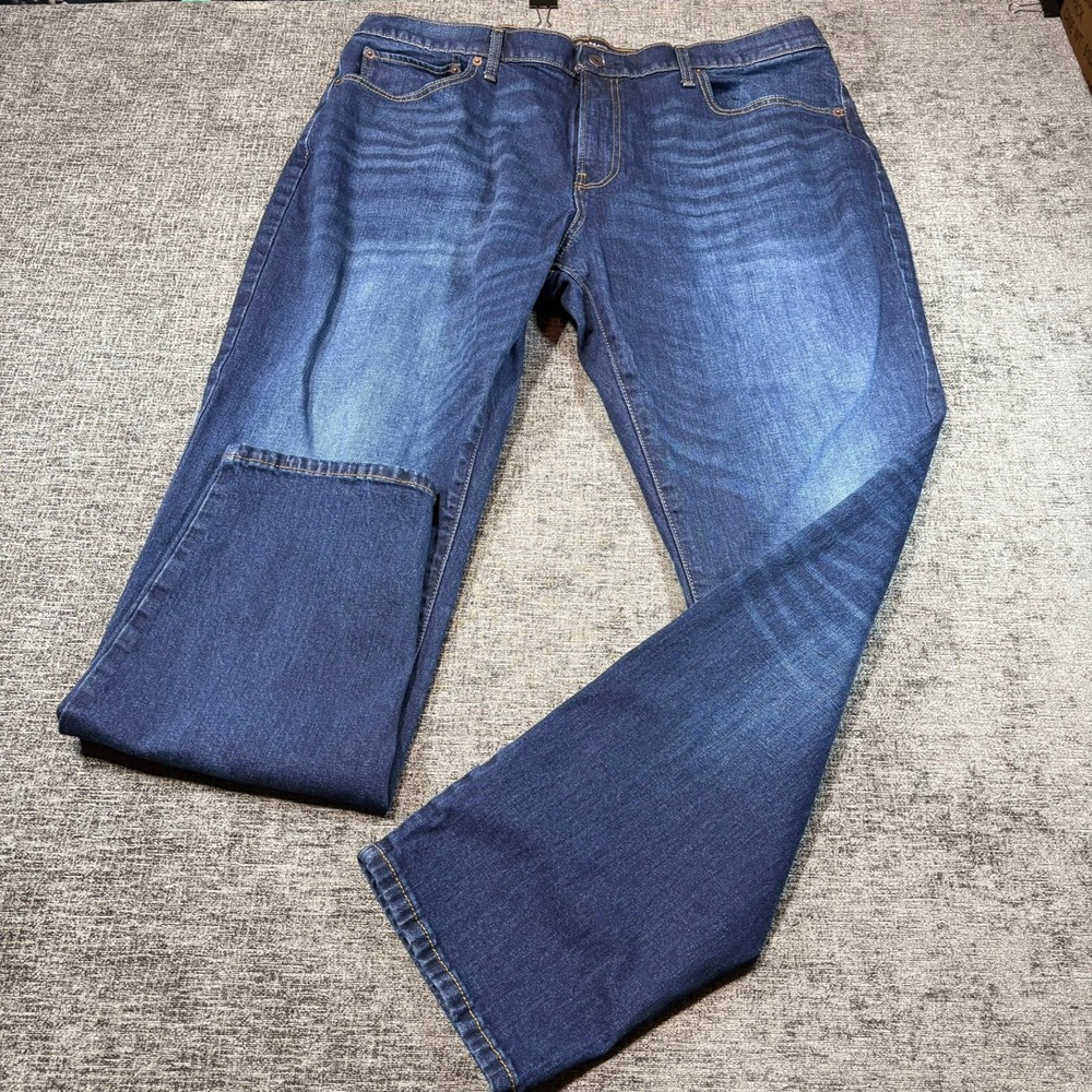 Lucky Brand 121 Slim Straight Jeans Mens 42x32 Blue Dark Wash Denim Pants